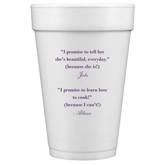 Your Personalized Text Styrofoam Cups